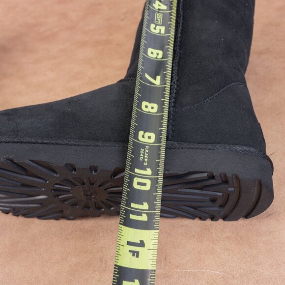 UGG Women Classic Short II Black Suede Shearling Lined Winter Boots sz 10 - Picture 6 of 8